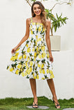 Lemon Print Summer Vintage Dress