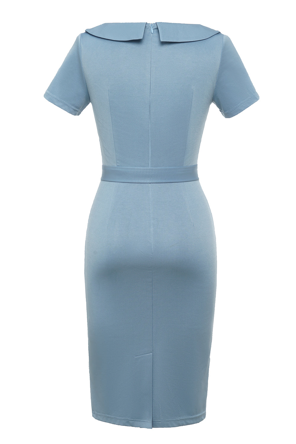 Bodycon Round Neck Light Blue 1960s Dress