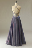 Glitter Purple Long Ball Dress