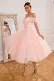 Pink Off-Shoulder Hearts Ball Dress