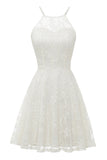 Cute A-Line Hater White Short Cocktail Dress