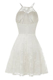 Cute A-Line Hater White Short Cocktail Dress