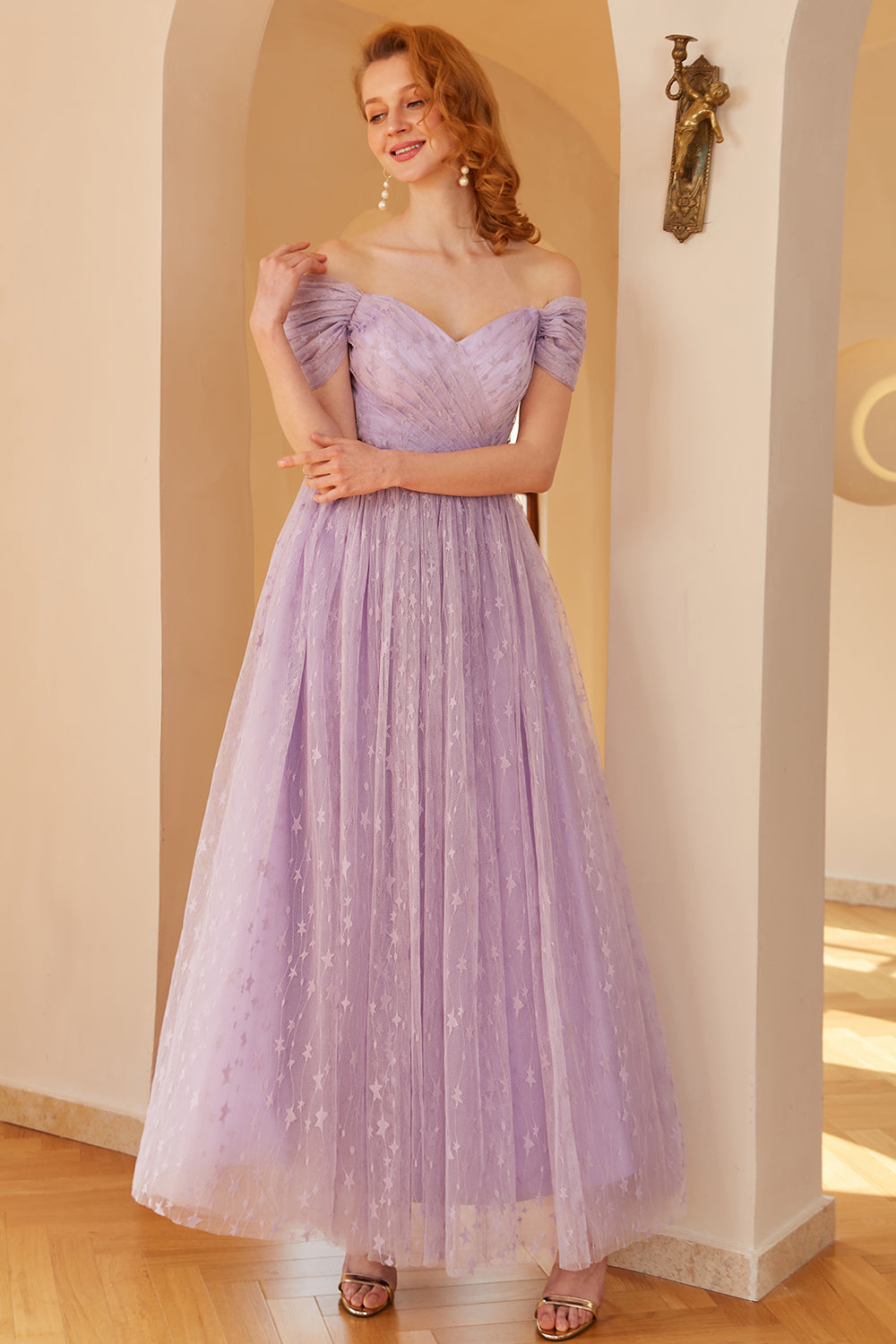 Purple A-Line Ball Dress (Belt not included)