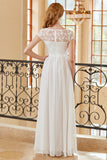 Elegant A Line Sweetheart White Long Lace Dress