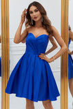 Royal Blue A-Line Sweetheart Short Cocktail Dress