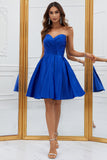 Royal Blue A-Line Sweetheart Short Cocktail Dress