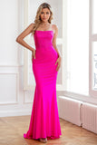 Glitter Hot Pink Mermaid Sequin Ball Dress
