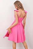 Pink Short Cocktail Dress with Bow