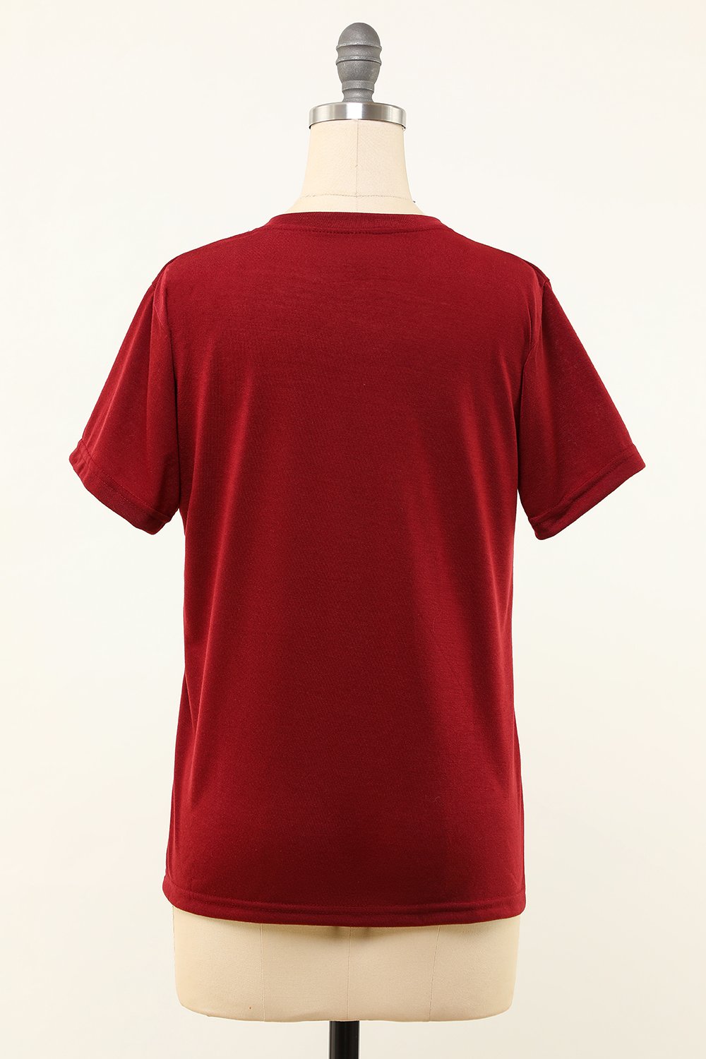 Dark Red Lazy Printed T-shirt