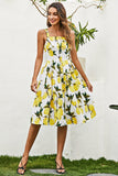 Lemon Print Summer Vintage Dress