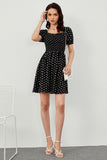 Vintage Black Polka Dots Summer Dress
