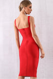 Red Cocktail Party Bodycon Dress