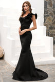 One-Shoulder Mermaid Black Ball Dress