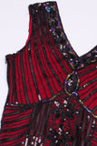 Red Glitter Fringe 1920s Flapper Dress