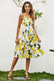 Lemon Print Summer Vintage Dress