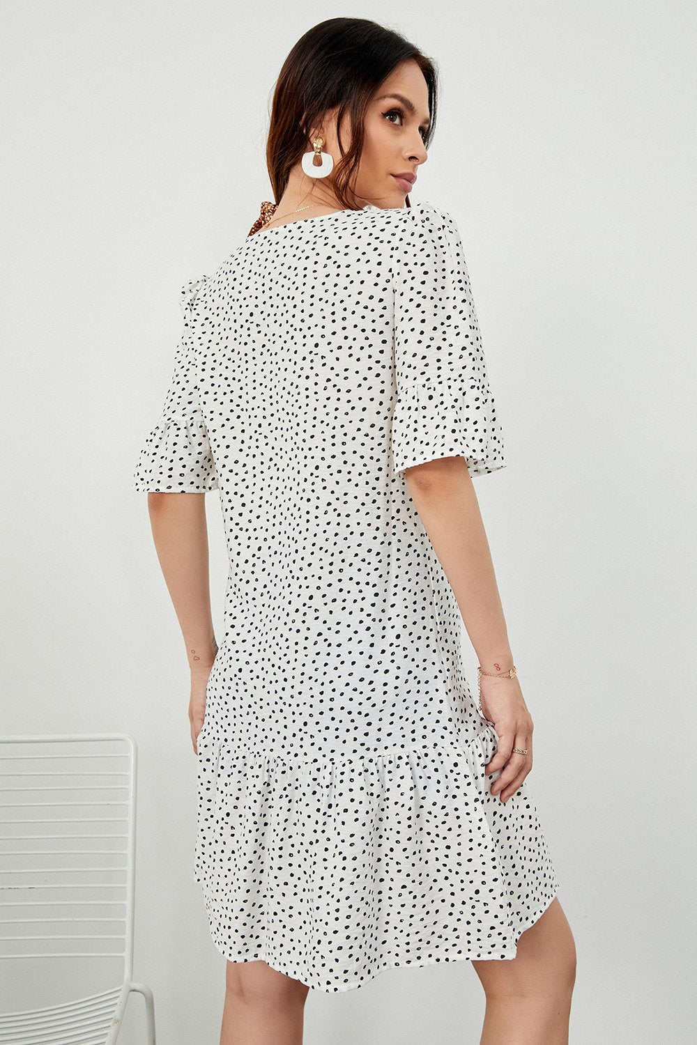 White Polka Dots Summer Dress