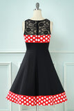 Polka Dots Vintage Dress with Lace