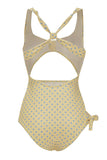 One Piece High Waist Yellow Swimwear