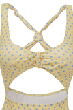 One Piece High Waist Yellow Swimwear